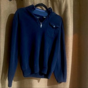 Large Dark Blue Haggar Sweater with zipper at top